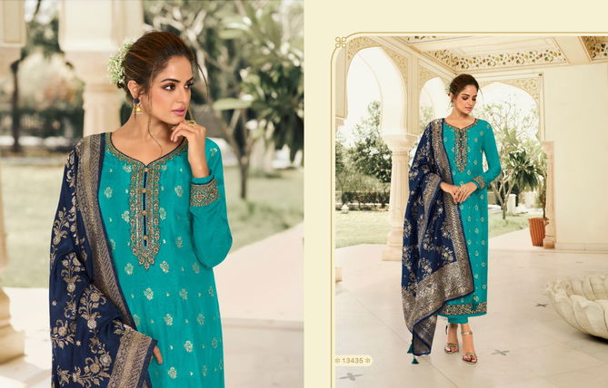 Kainaat By Zisa Dola Jacquard Embroidery Designer Salwar Suits Wholesale Online
